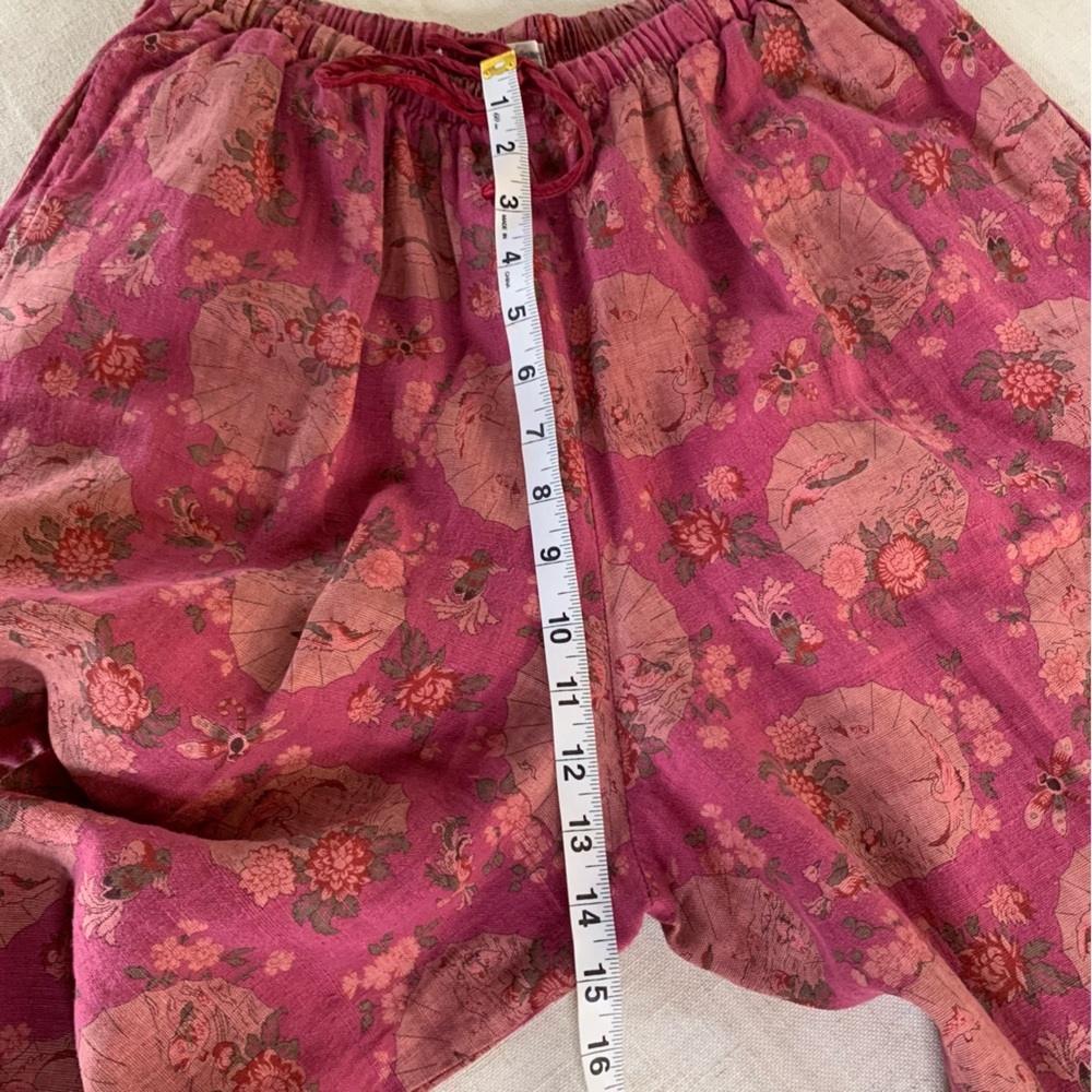 Linen Magenta Wideleg Cottagecore Pants by Subtle Tones - Picture 10 of 10